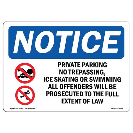 Signmission OSHA Sign, 3.5" H, 5" W, Private Property No Trespassing Sign With Symbol, Landscape, 10PK OS-NS-D-35-L-17860-10PK
